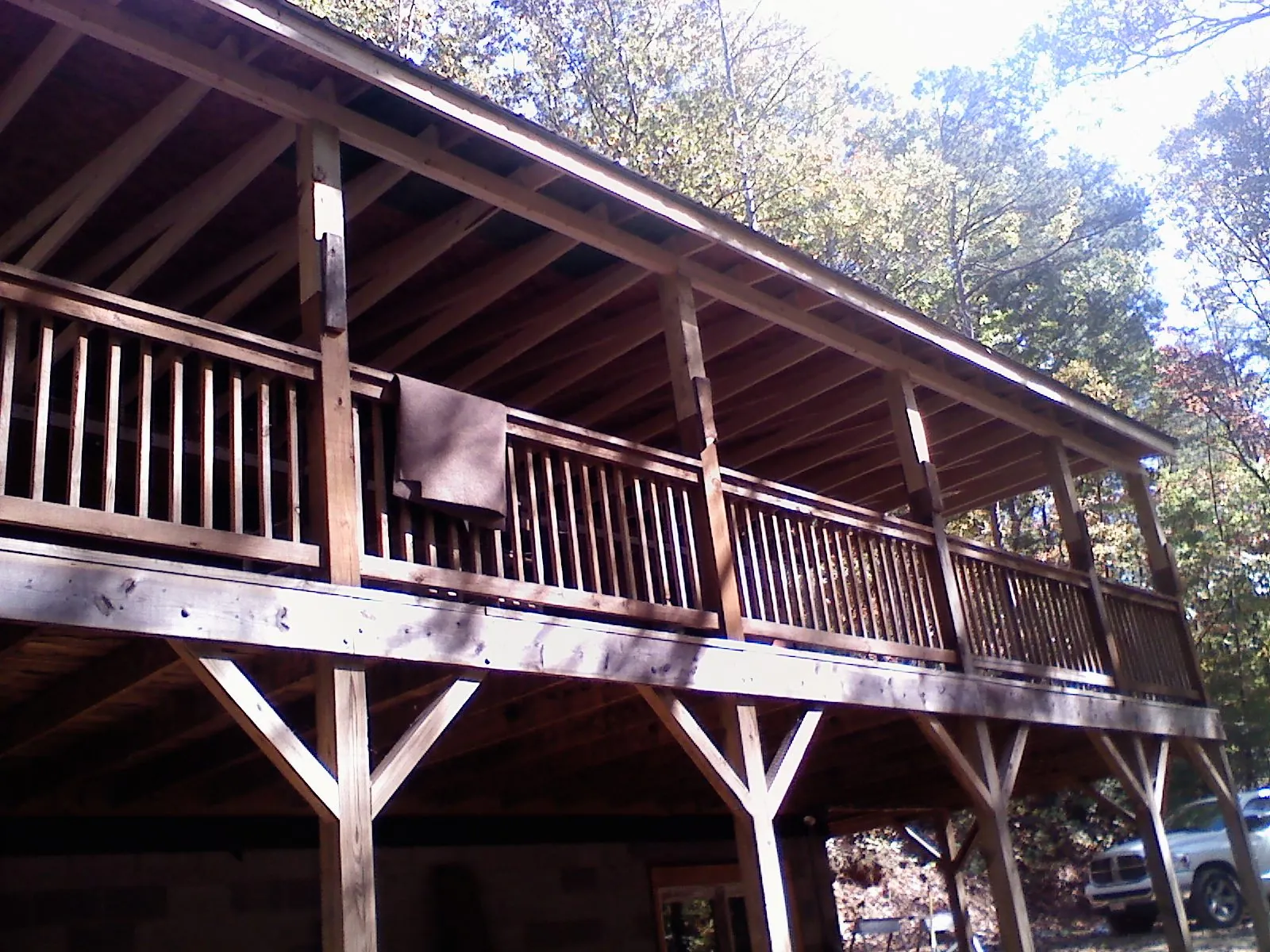 Timber framing under a new elevated porch and deck — Roof Leak Repair in New Wilmington by Roofing Brothers